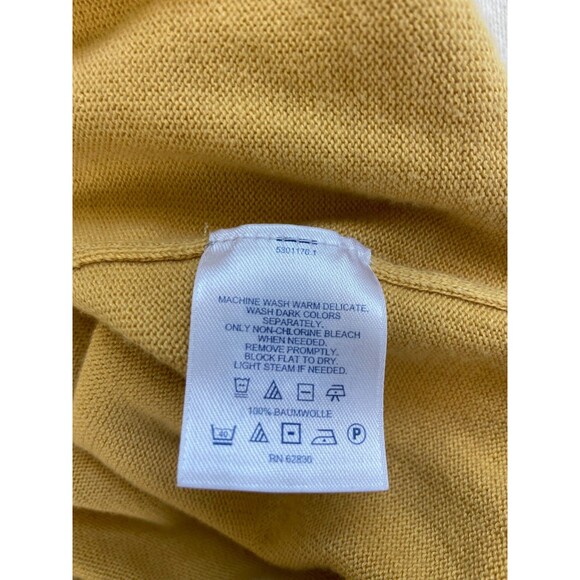 EUC Lands' End V-Neck Long Sleeve Sweater Men Large 42-44 Yellow Preppy Cotton - Picture 4 of 9